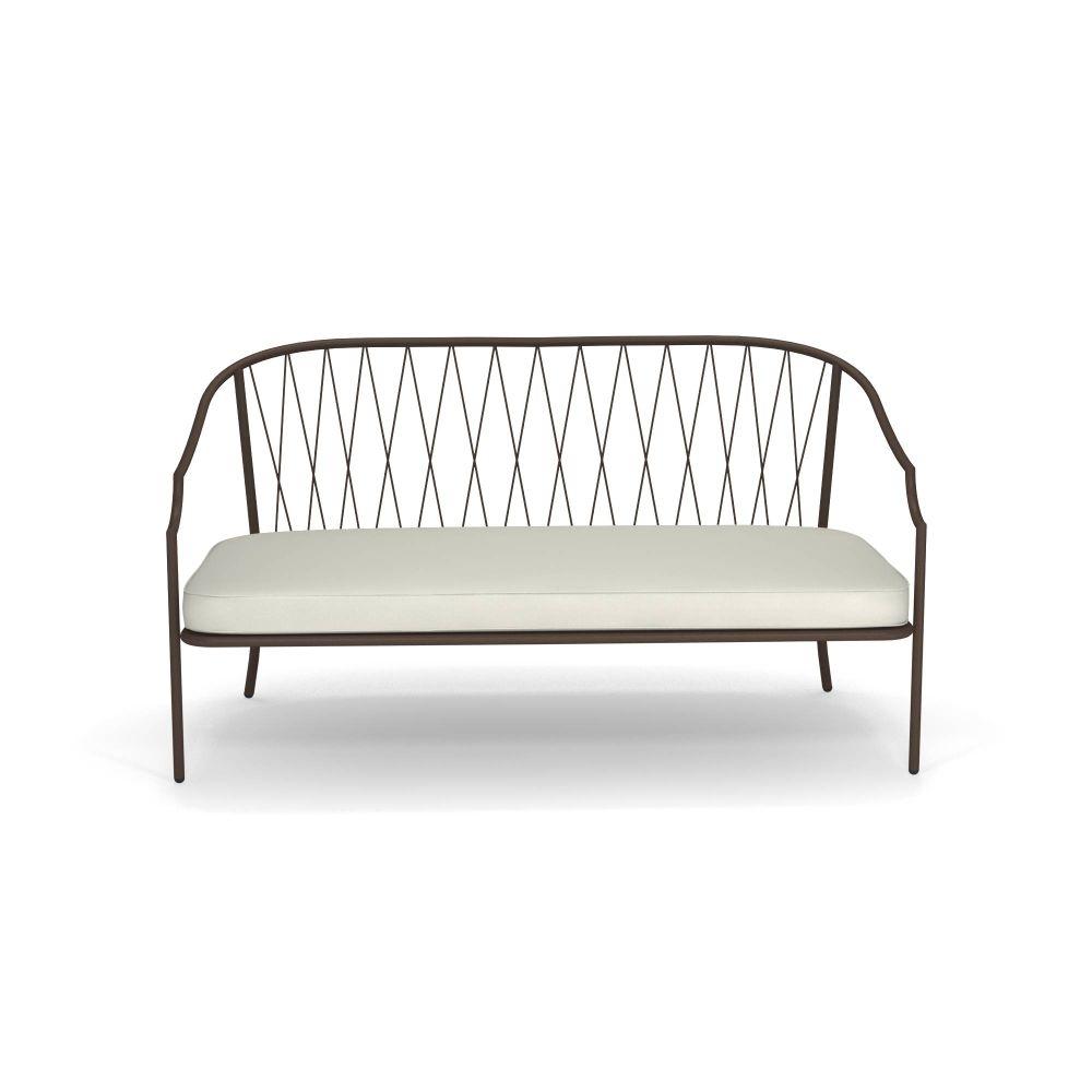 Classical Style Outdoor Steel Sofa | luxury Italian steel garden two-seater sofa | black white grey brown | EMU Como