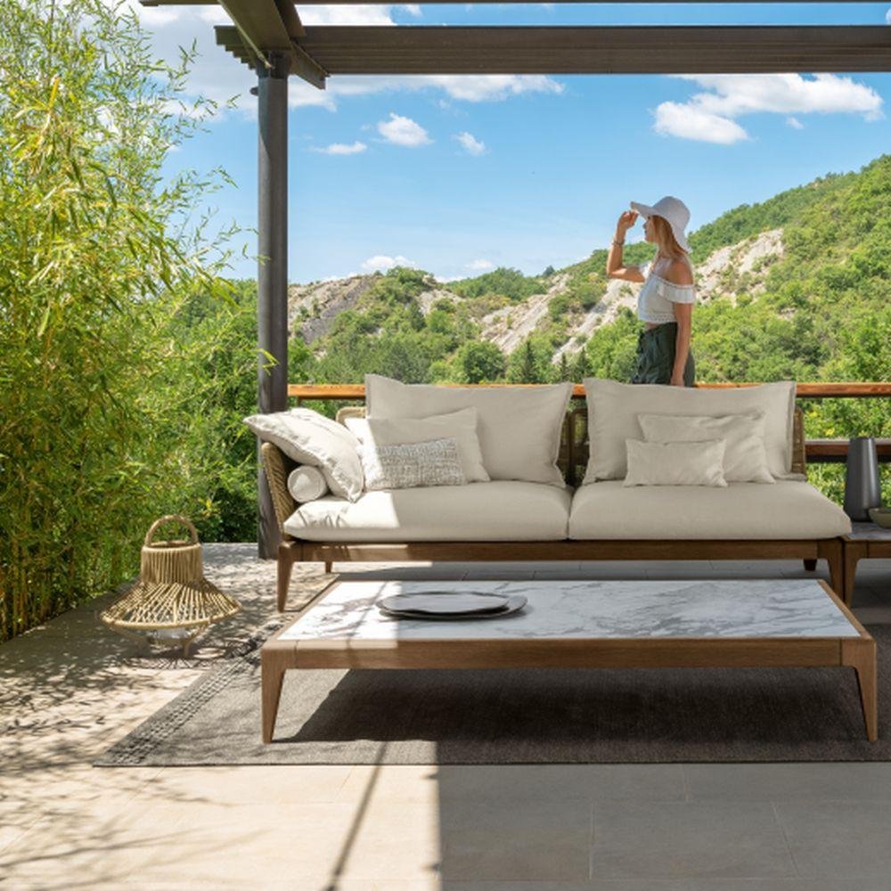 High-End Modular Teak Sofa Modular Outdoor Sofa Luxury Outdoor Seating Elegant Outdoor Teak Sofa Talenti Cruise