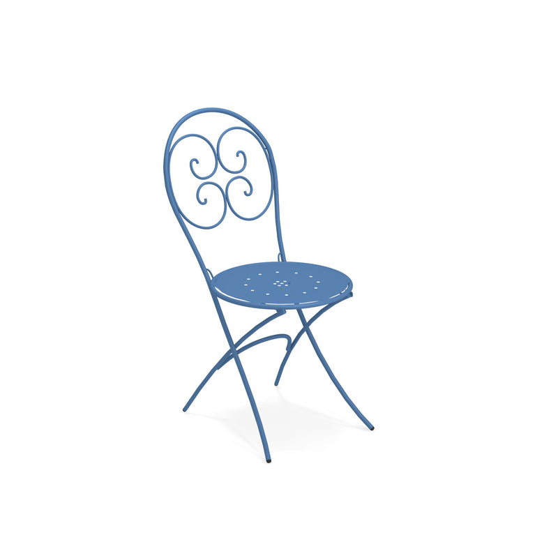 Luxury Foldable Steel Garden Dining Chair | Italian Outdoor Seating | High-End Weather-Resistant Metal Chair | EMU Pigalle