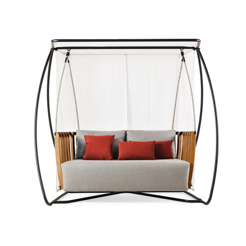 Luxury Outdoor Swing Sofa | High-End Porch Swing with Teak and Aluminium | Elegant Outdoor Seating | Ethimo Swing