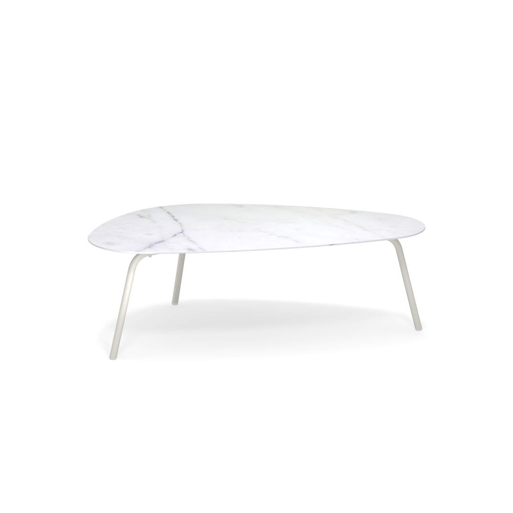 Luxury Oval Coffee Table | Outdoor Modern Mid-Century Coffee Table | High-End Aluminium & Porcelain Stoneware Table | EMU Terramare