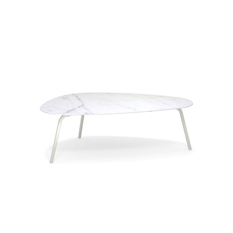 Luxury Oval Coffee Table | Outdoor Modern Mid-Century Coffee Table | High-End Aluminium & Porcelain Stoneware Table | EMU Terramare