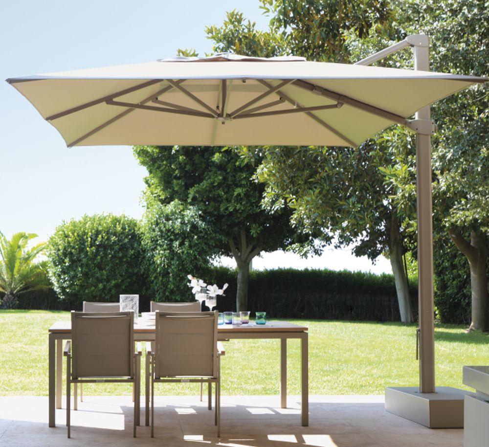 Luxury Side Arm Outdoor Umbrella in Dove | High-End Cantilever Parasol for Patios & Gardens | Talenti Athena