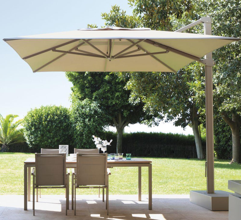 Luxury Side Arm Outdoor Umbrella in Dove | High-End Cantilever Parasol for Patios & Gardens | Talenti Athena