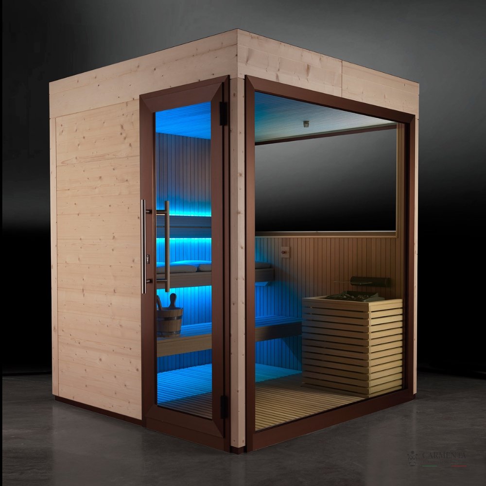 Outdoor Finnish Sauna for Home | Luxury 3 Person Wooden Sauna | Carmenta THE ONE