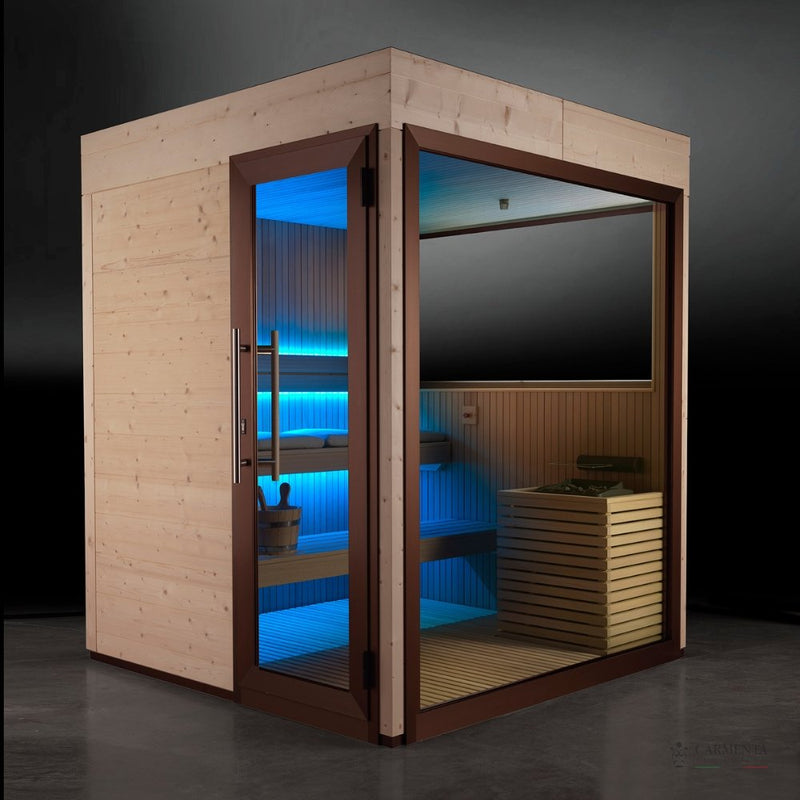 Outdoor Finnish Sauna for Home | Luxury 3 Person Wooden Sauna | Carmenta THE ONE