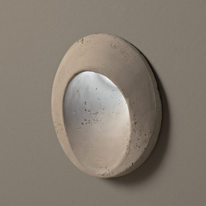 Minimal Recessed Oval Wall Light | luxury exterior clay wall sconce | white grey orange black brown