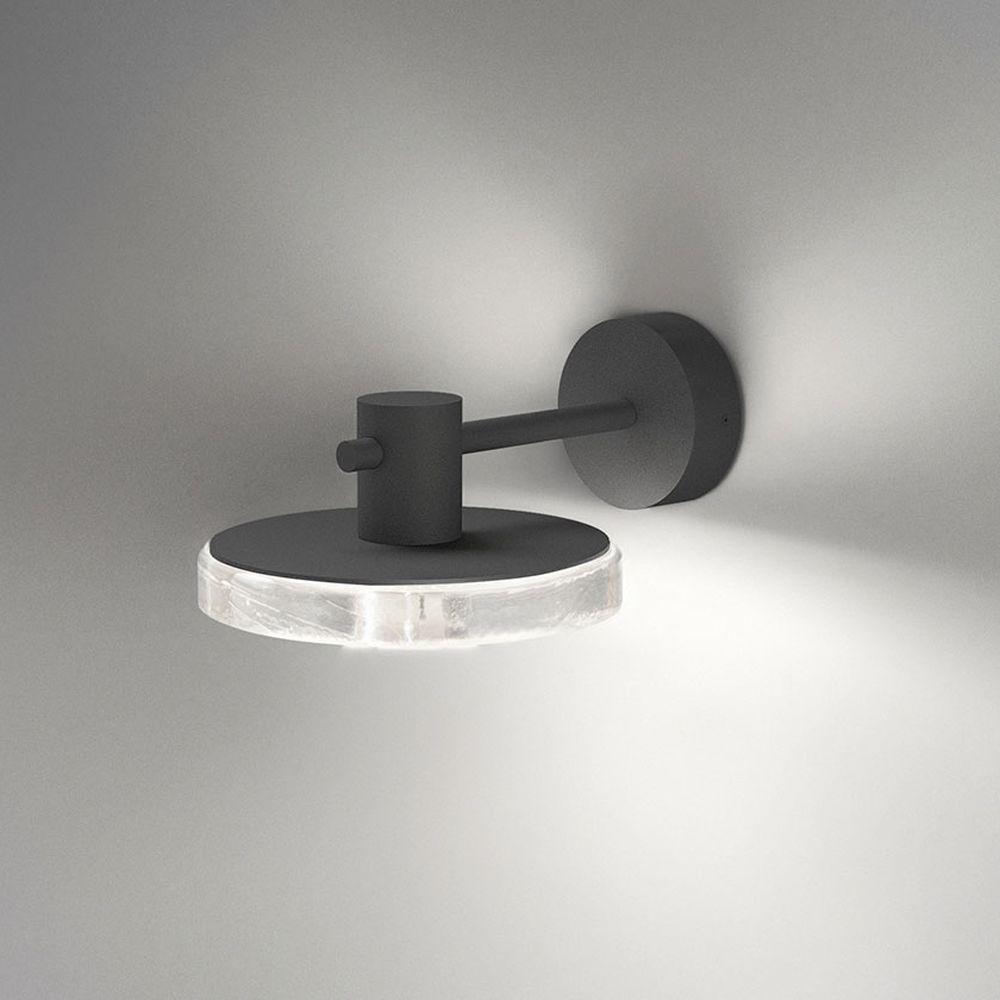 Outdoor LED Wall Light in Micaceous Grey Finish | Aluminium and Glass Design | Panzeri VENEXIA