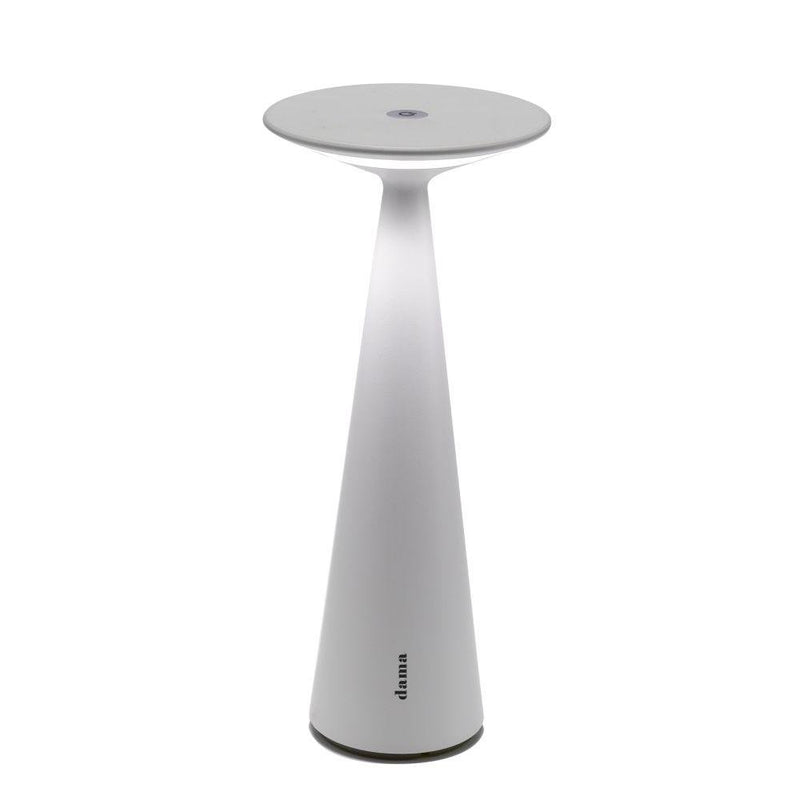 portable table lamp | outdoor led light | rechargeable usb lamp | modern garden lamp | aluminium body | black white finish | IP54 table light | zafferano dama