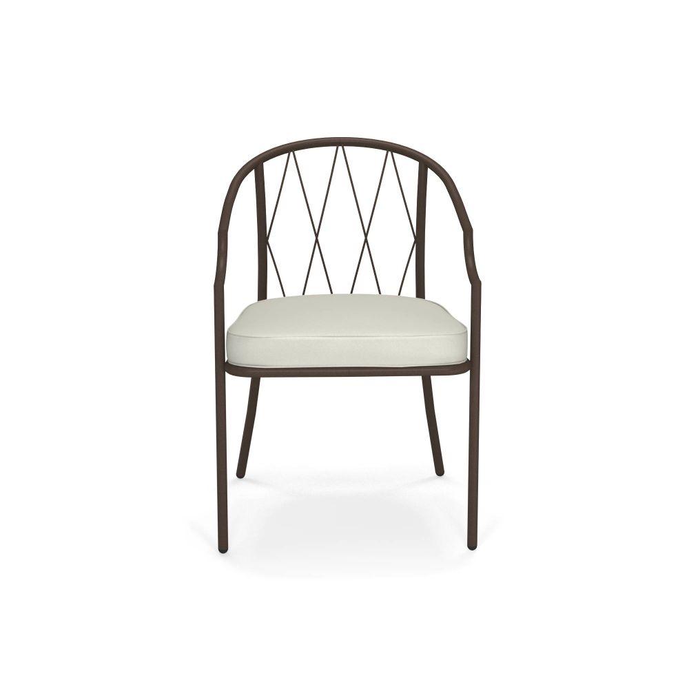 Traditional Garden Steel Armchair | Luxury Italian Steel Outdoor Armchair | Black White Grey Brown | EMU Como