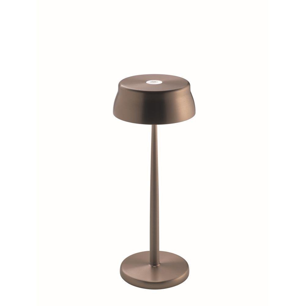 Wireless Metal Modern Table Lamp | luxury exterior cordless battery operated table light | gold copper aluminium blue green | Zafferano Sister