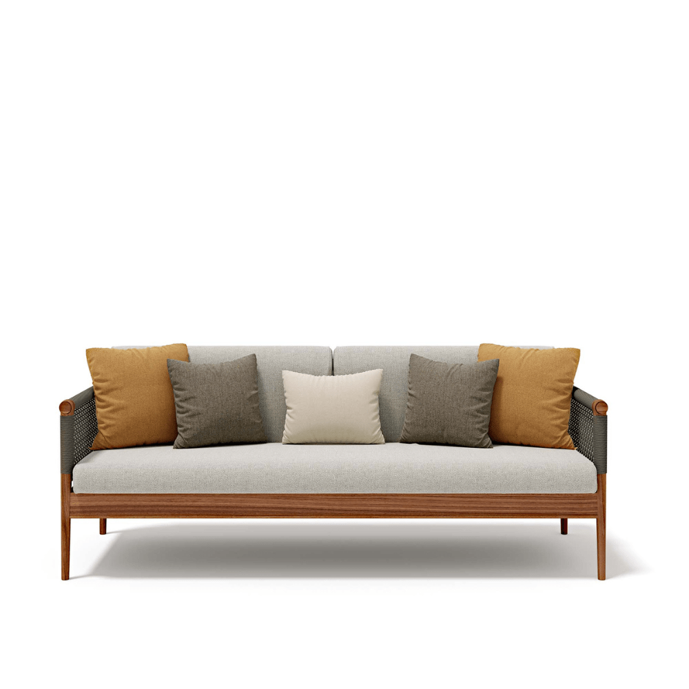 Premium Teak Outdoor Sofa With Woven Rope Backrest | Atmosphera Lodge Sofa PF.OUT.LG.DV