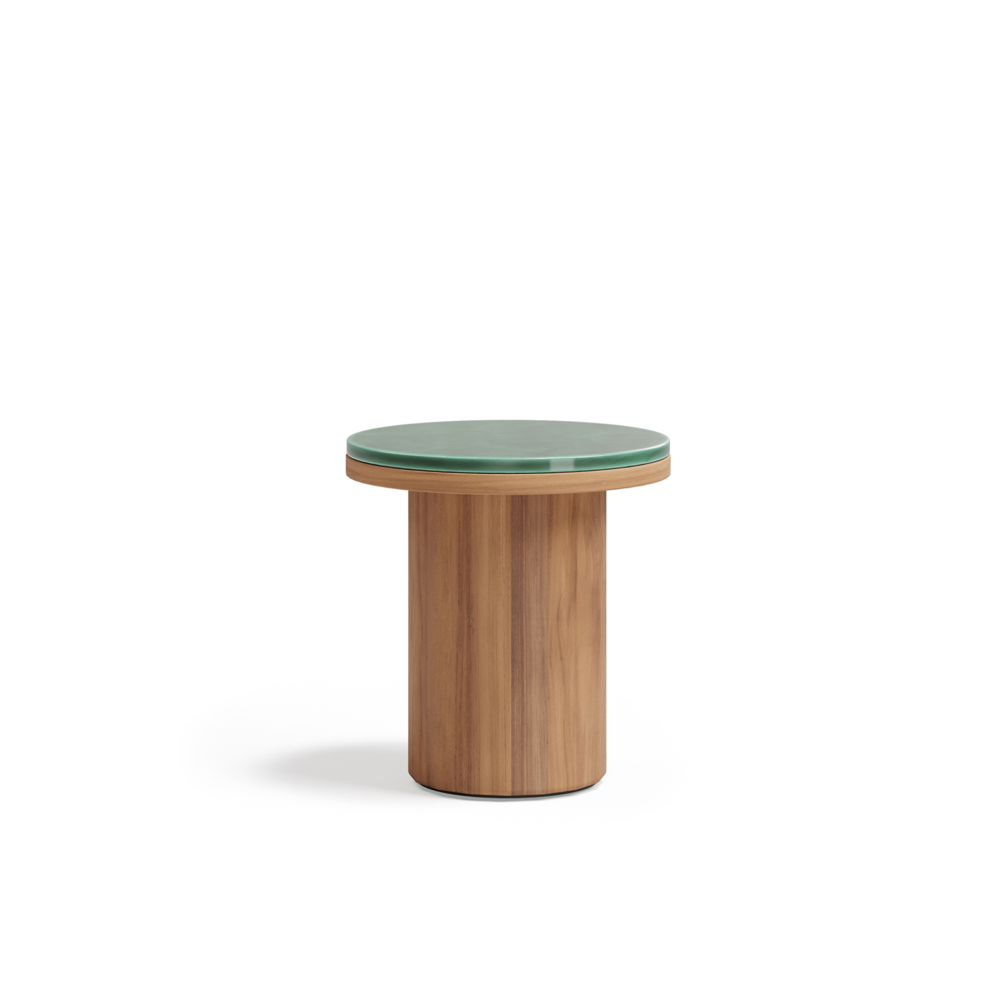 Premium Teak Side Table with Stone or Glazed Table Top