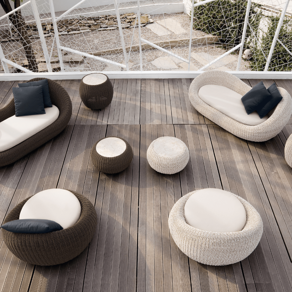 Rattan Egg Outdoor Coffee Table Ø60cm | Atmosphera Twiga Tavolo Basso