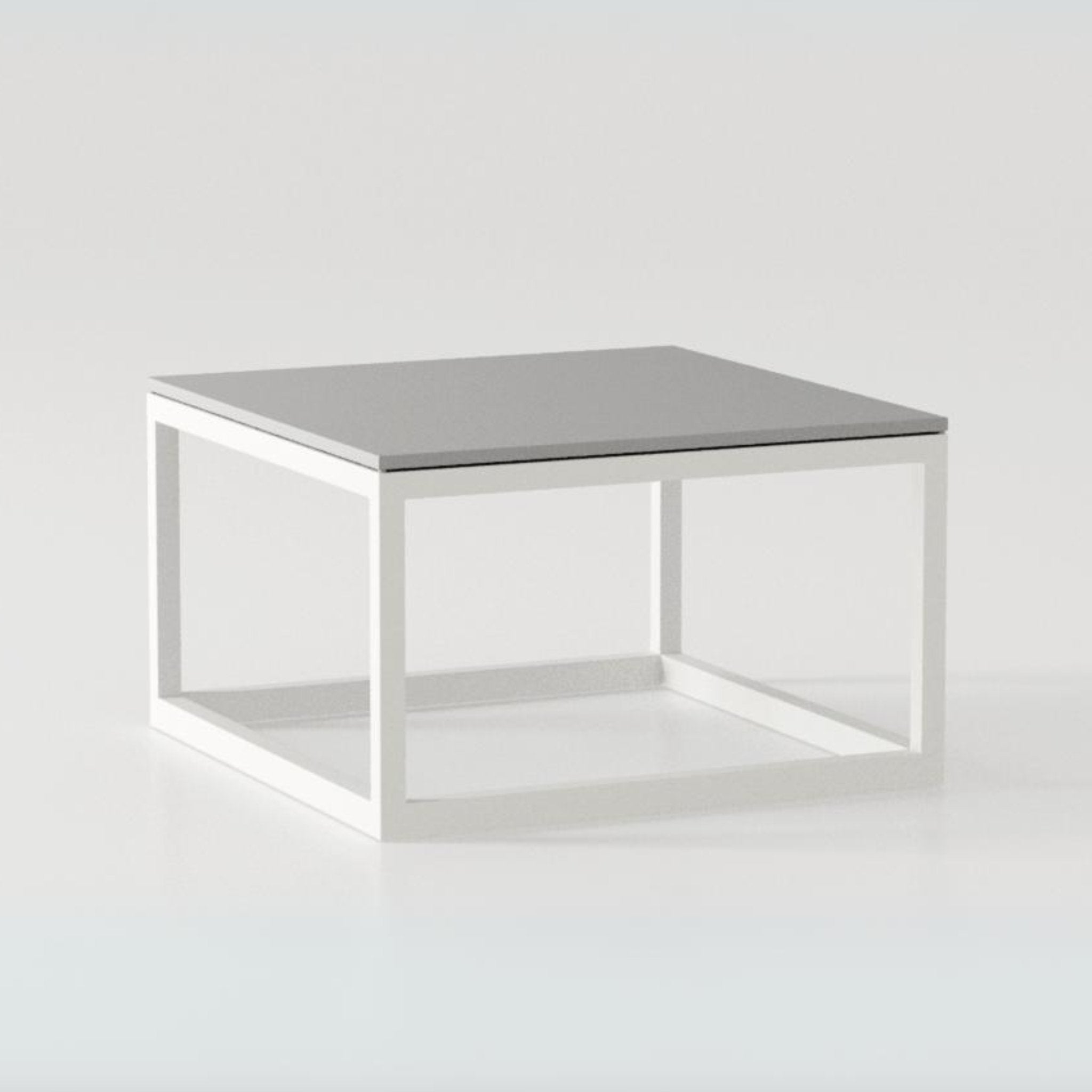 Contemporary Metal & Stone Garden Side Table