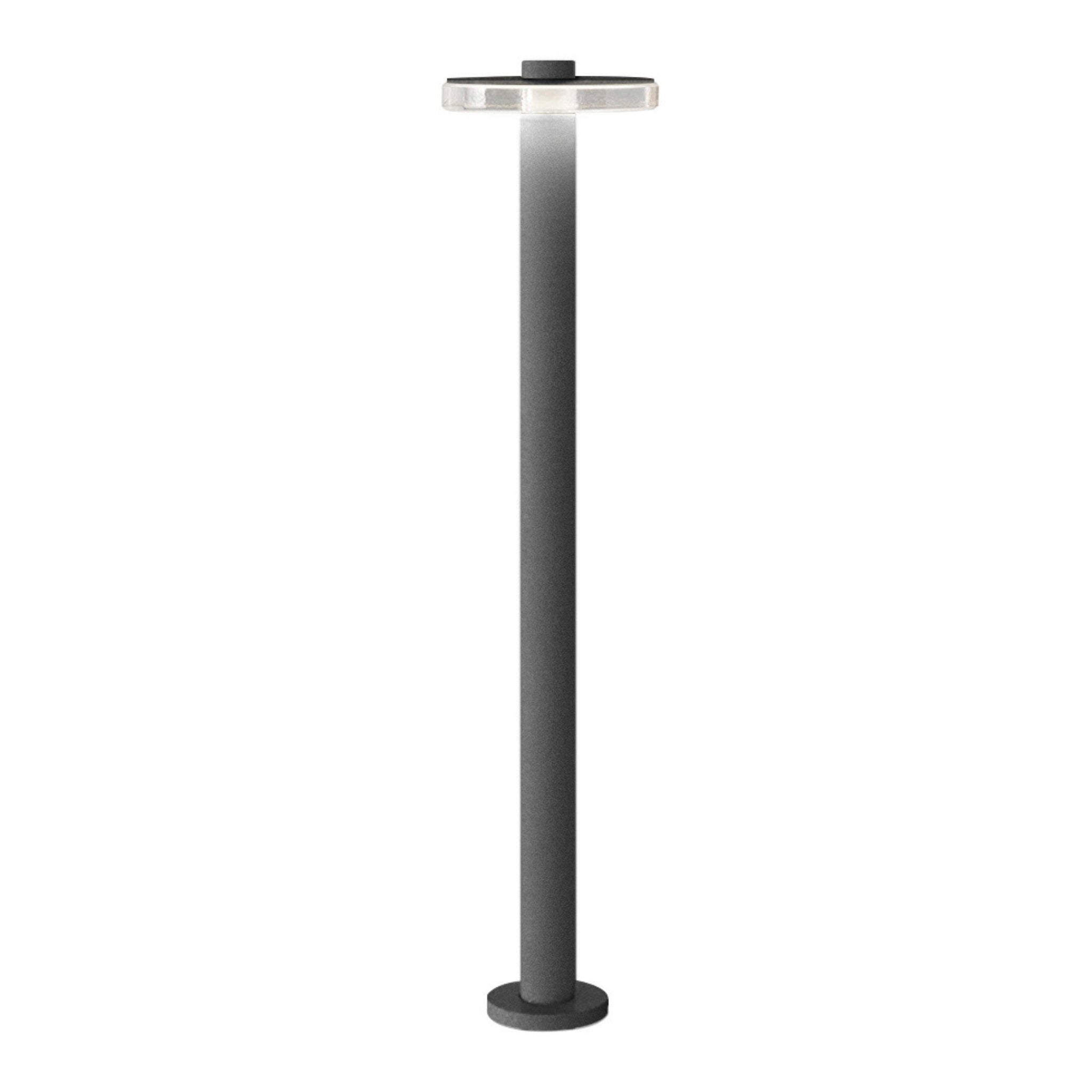 Modern Brass & Teak 95cm Outdoor Bollard | IP65 | Panzeri Venexia Bollard Large Grey