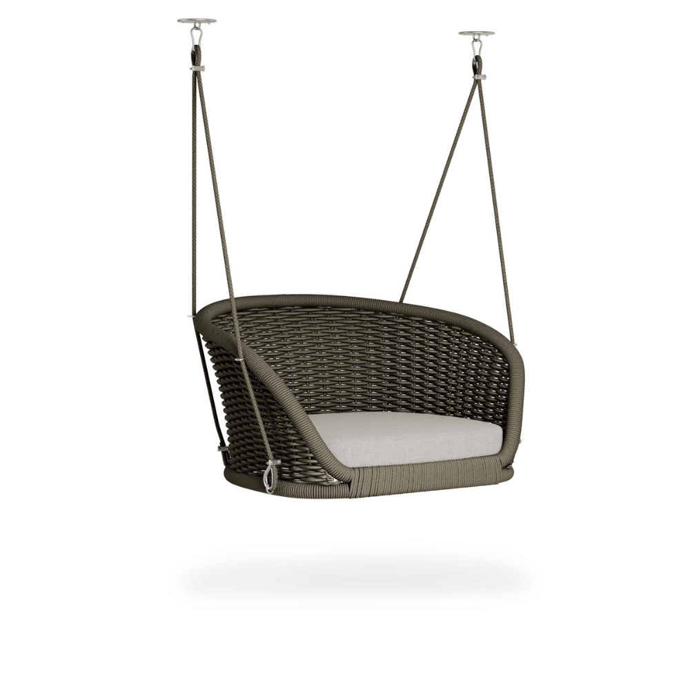 Synthetic Rope Woven Outdoor Hanging Chair | Atmosphera Ludo L.3 Rocking Armchair PF.OUT.LUPL.DO