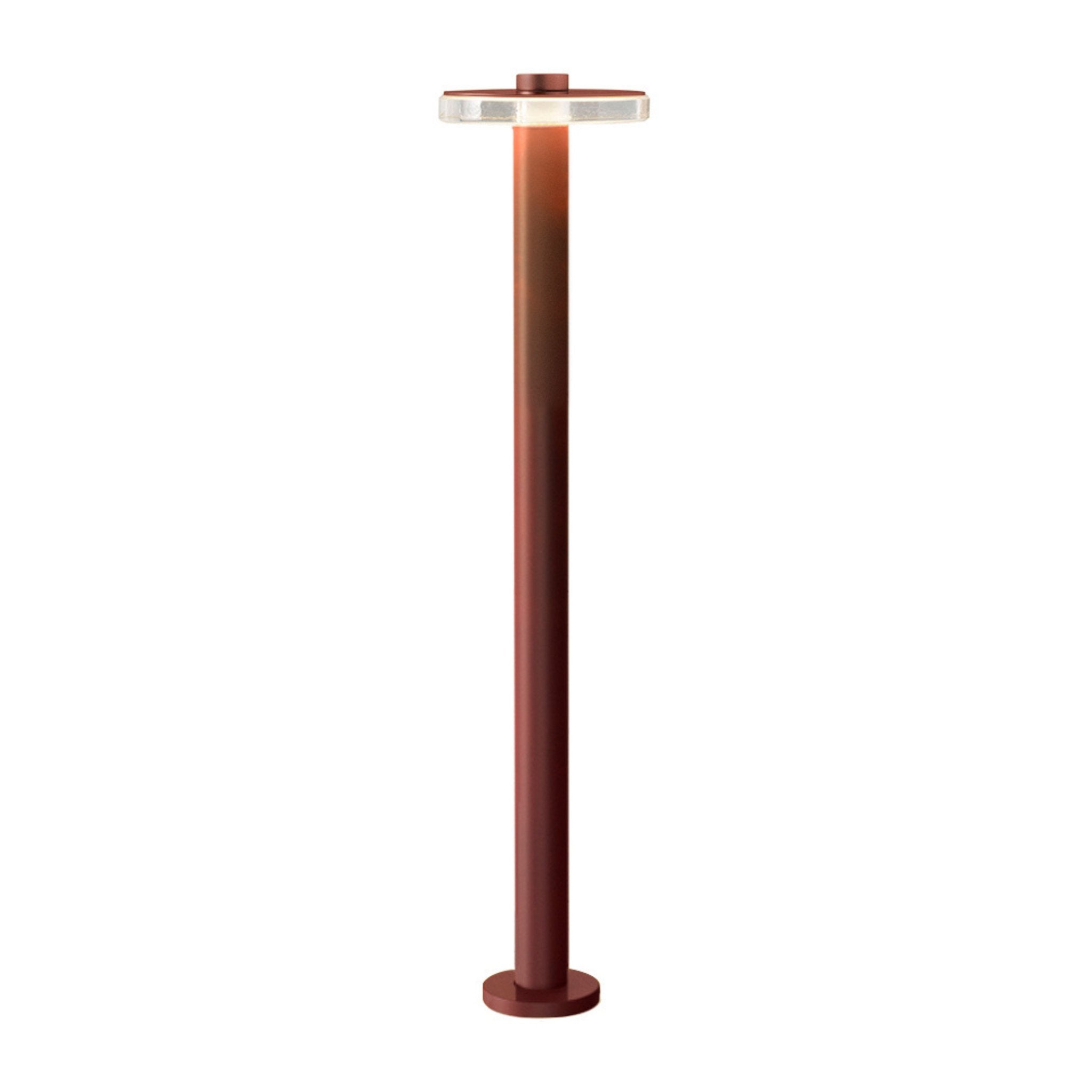 Modern Brass & Teak 95cm Outdoor Bollard | IP65 | Panzeri Venexia Bollard Large Corten