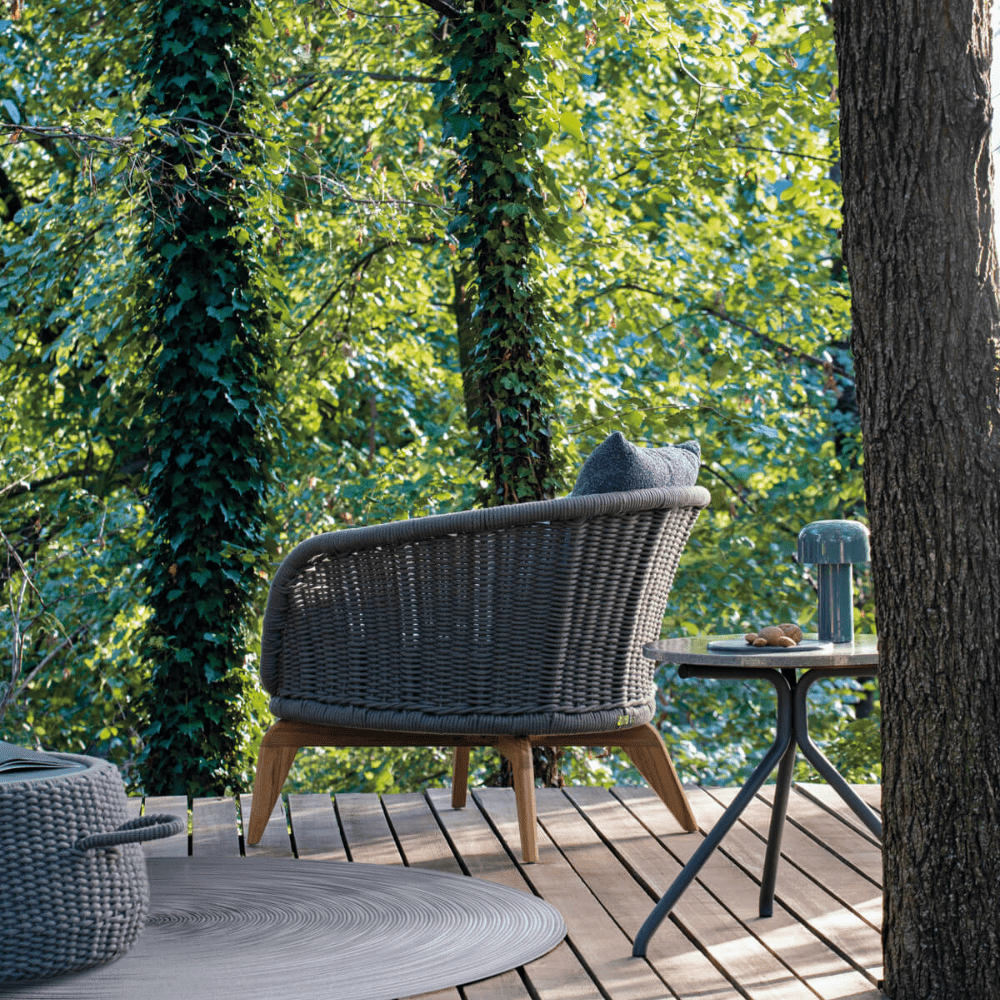 Premium Woven Rope Outdoor Armchair With Teak Legs | Atmosphera Ludo .L1 Armchair PF.OUT.LU.PL