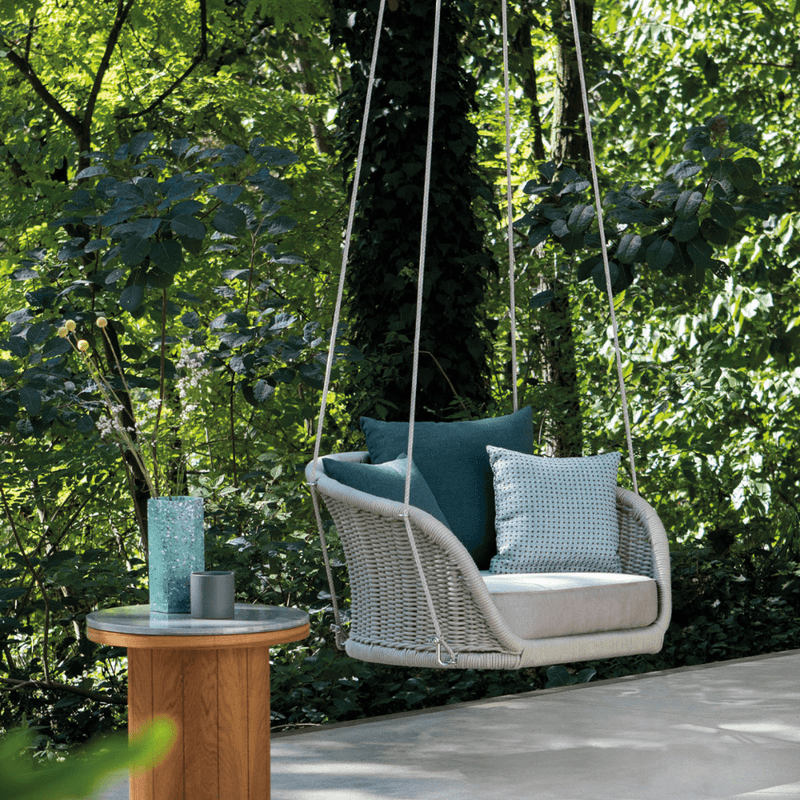 Synthetic Rope Woven Outdoor Hanging Chair | Atmosphera Ludo L.3 Rocking Armchair PF.OUT.LUPL.DO