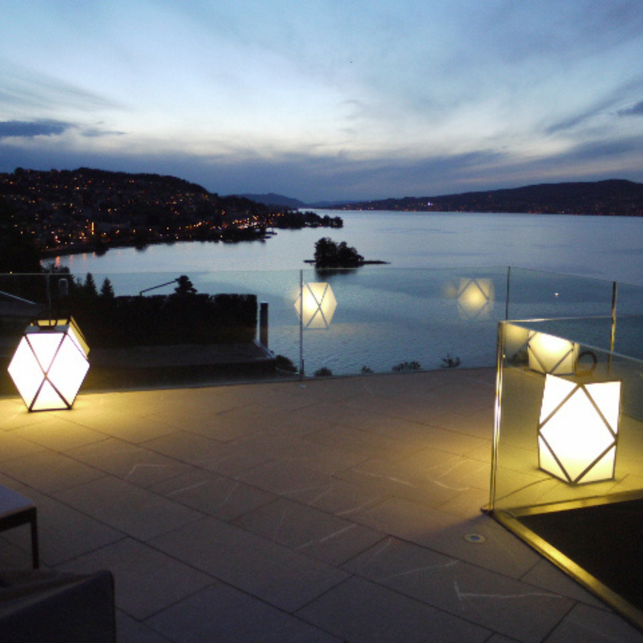Battery-Powered Metal Floor Lantern With Rope Handle | Contardi Muse Lantern Outdoor