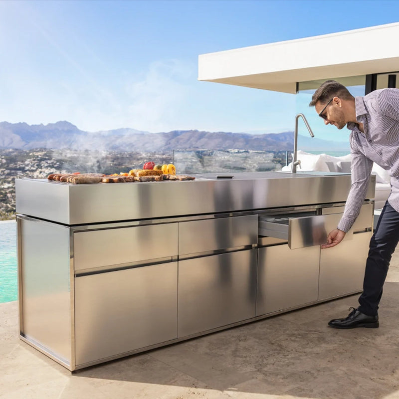 Bespoke Black Granite Outdoor Coal Kitchen | Fesfoc Cocoa Elite Professional