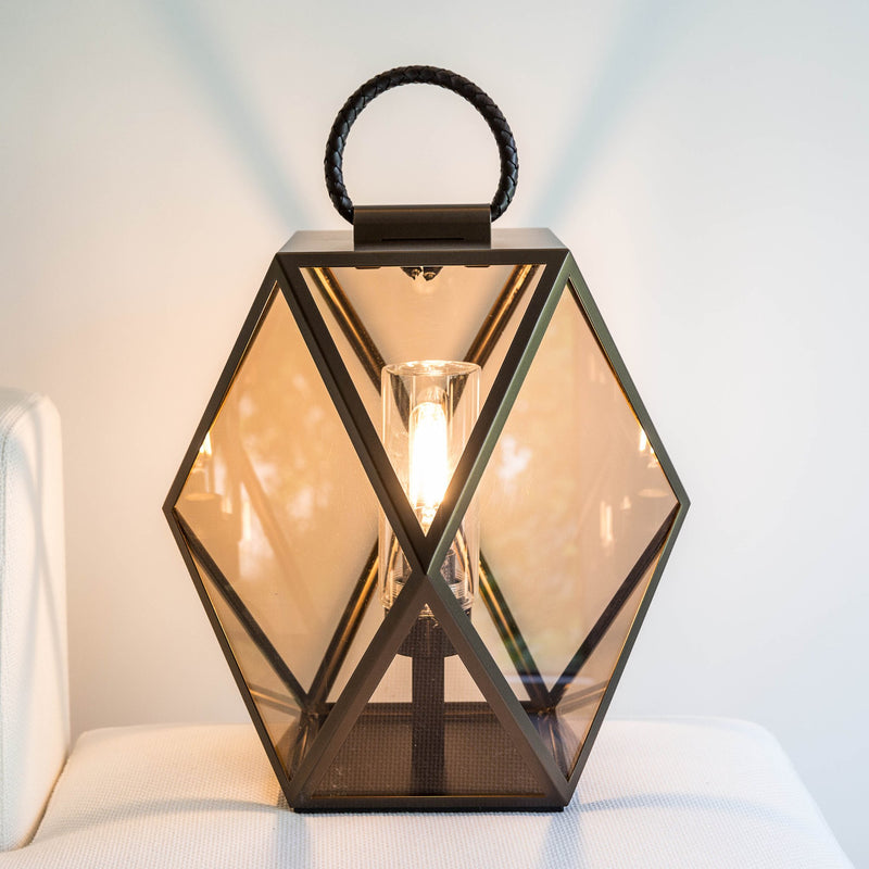 Bronze Battery Powered Garden Lantern IP65 | Contardi Muse Lantern Bronze 