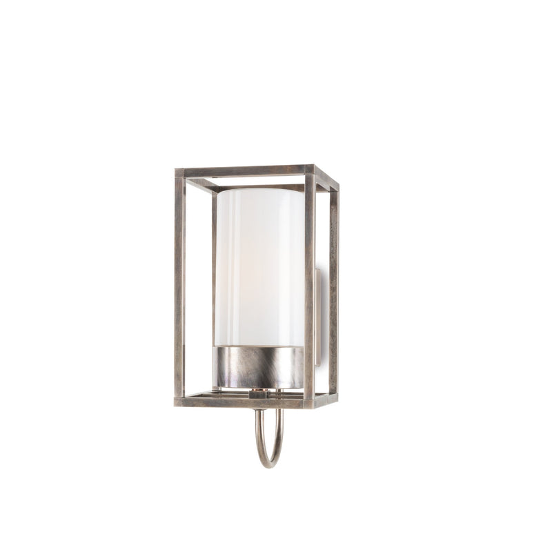 Caged Urban Aged Brass Garden Wall Lamp | Moretti Luce 3362 Cubic