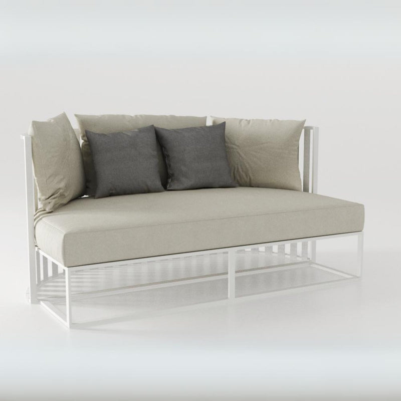 Contemporary Aluminium & Flat Rope Curved Outdoor Loveseat | Metropolitan Braid Italy Love Seat | 104.004
