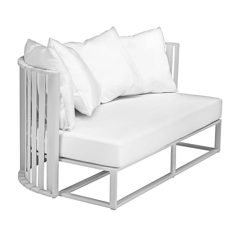 Contemporary Aluminium & Flat Rope Curved Outdoor Loveseat | Metropolitan Braid Italy Love Seat | 104.004