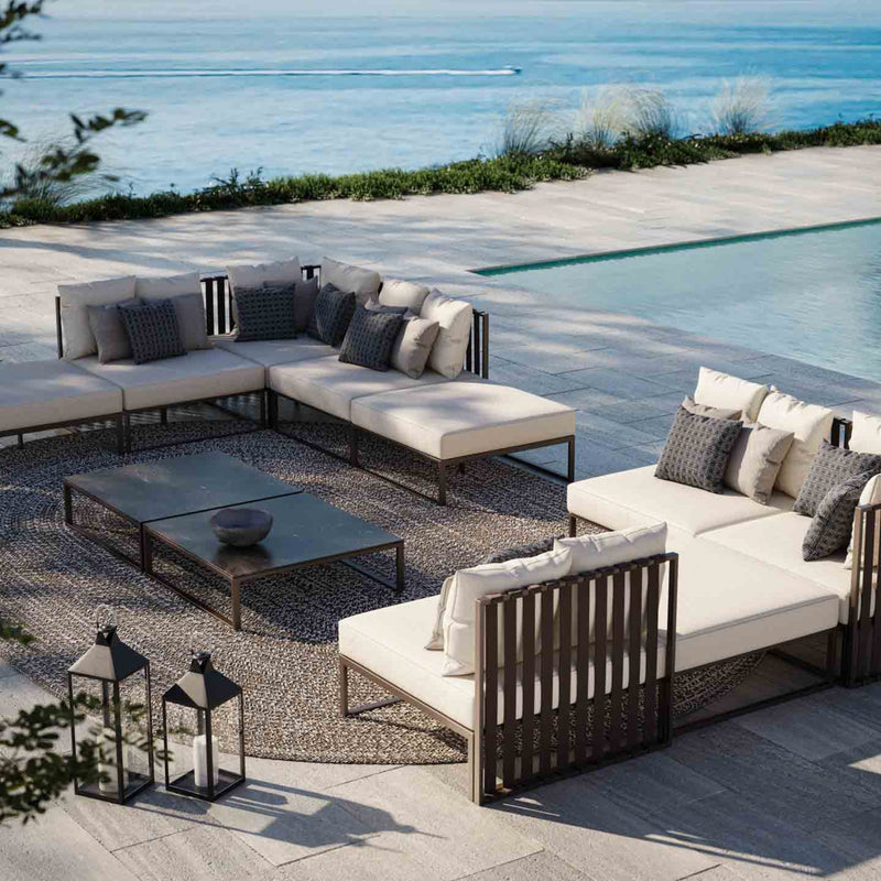 Contemporary Aluminium Modular Sofa - Corner Piece | Braid Metropolitan Modular Corner Piece | 104.009