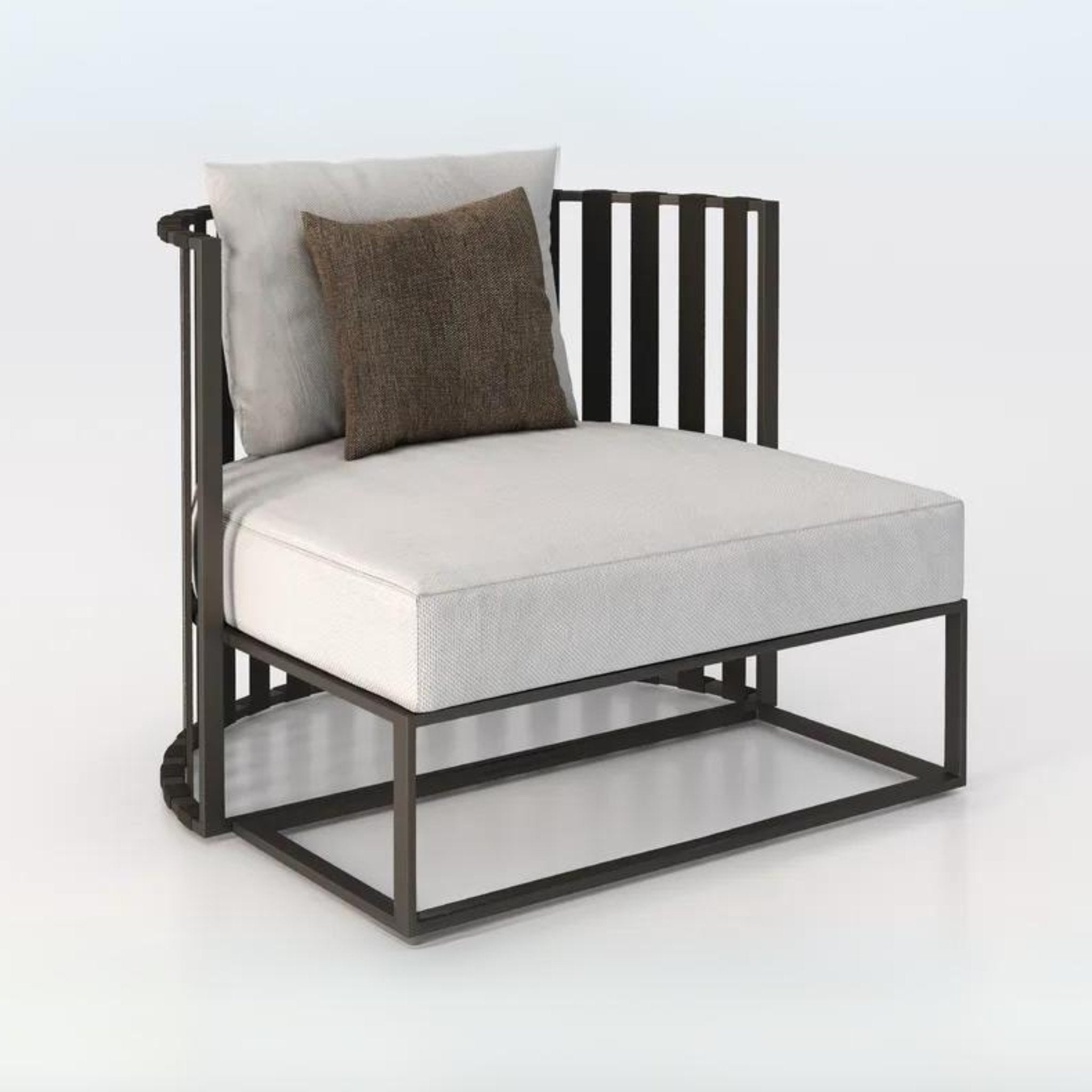 Curved Garden Armchair With Flat Rope Backrest | Braid Metropolitan Armchair | 104.003