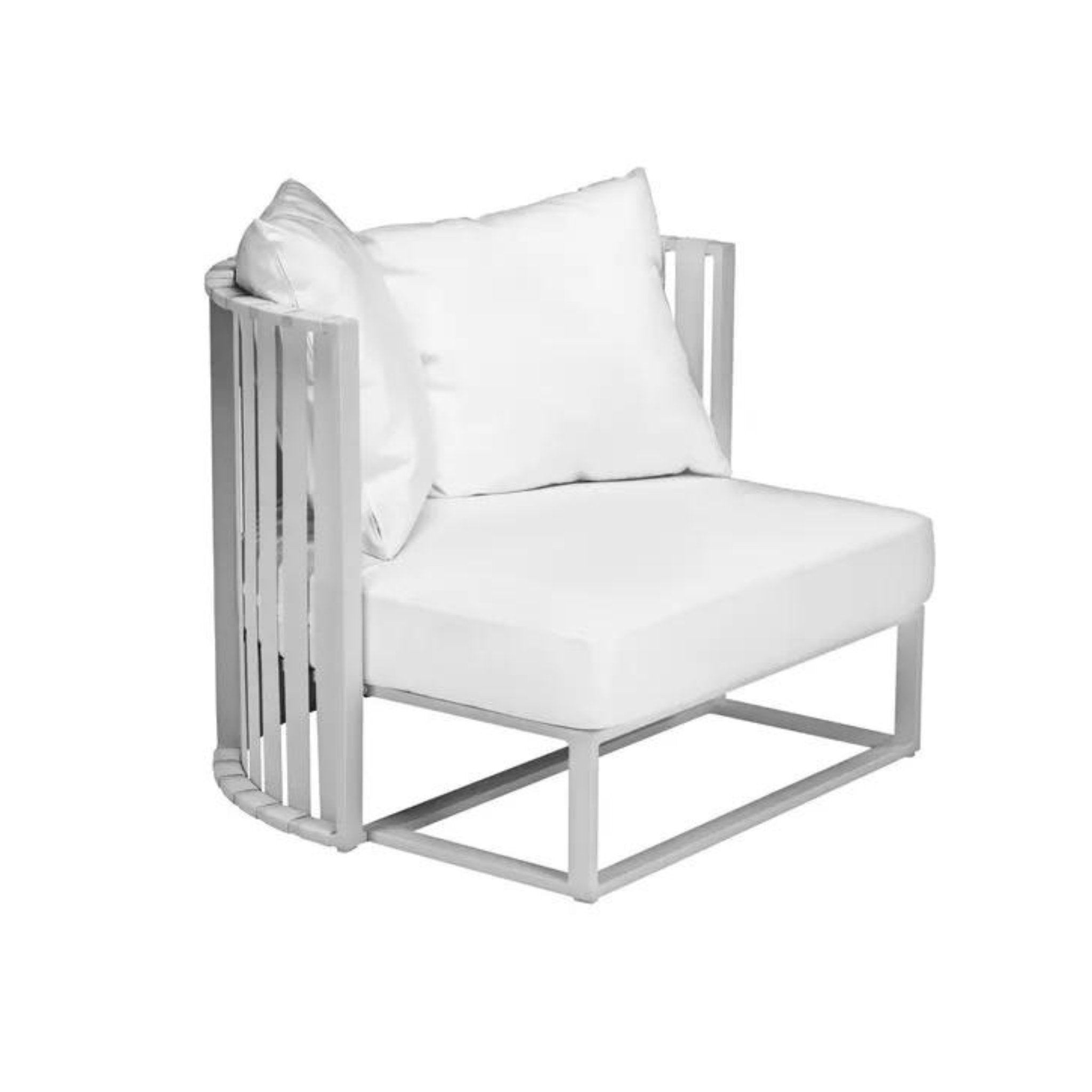 Curved Garden Armchair With Flat Rope Backrest | Braid Metropolitan Armchair | 104.003