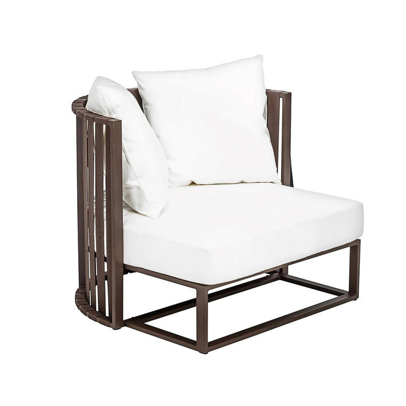 Curved Garden Armchair With Flat Rope Backrest | Braid Metropolitan Armchair | 104.003