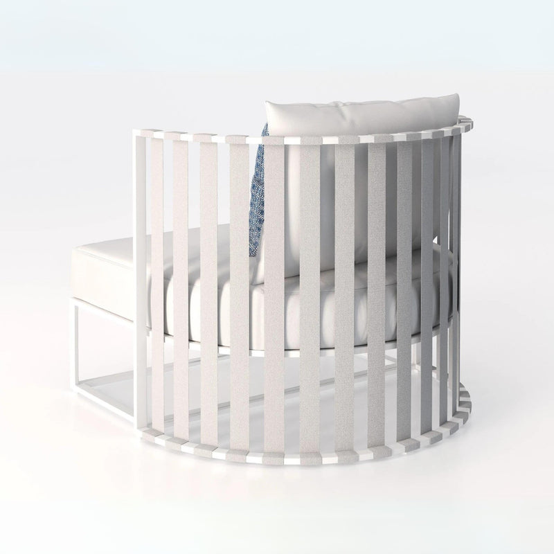 Curved Garden Armchair With Flat Rope Backrest | Braid Metropolitan Armchair | 104.003