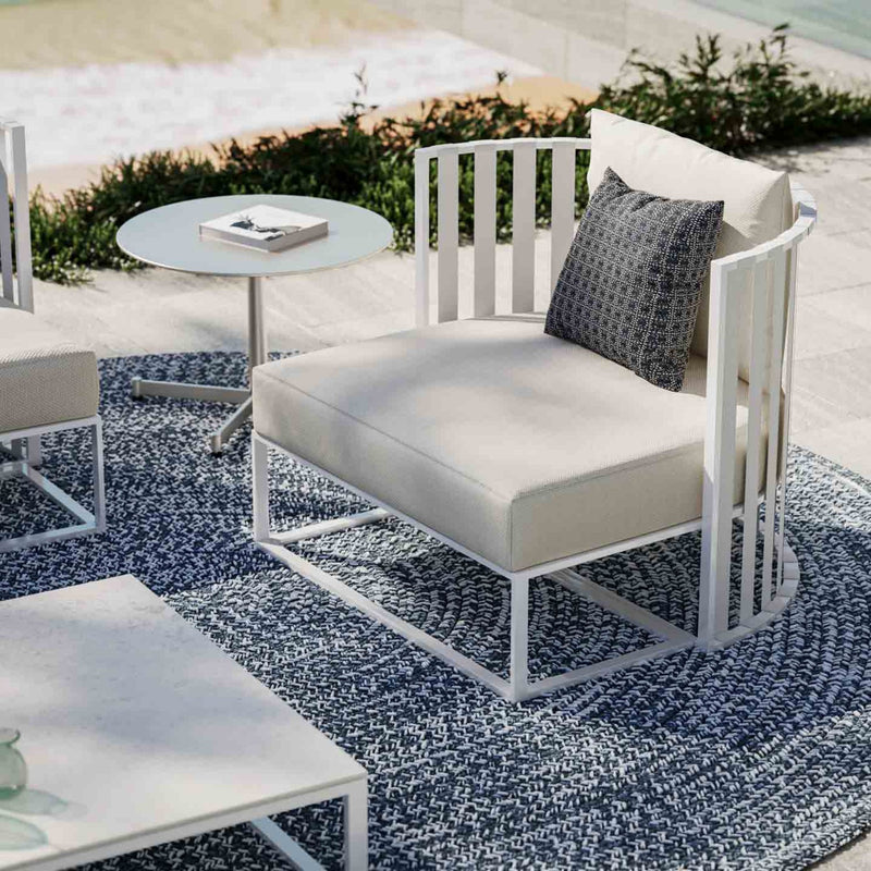 Curved Garden Armchair With Flat Rope Backrest | Braid Metropolitan Armchair | 104.003