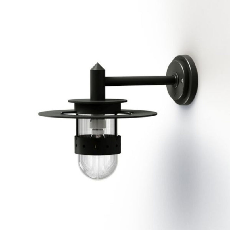 Farmhouse Style Garden Wall Light IP44 - Ribbed Glass | Roger Pradier Kent M2