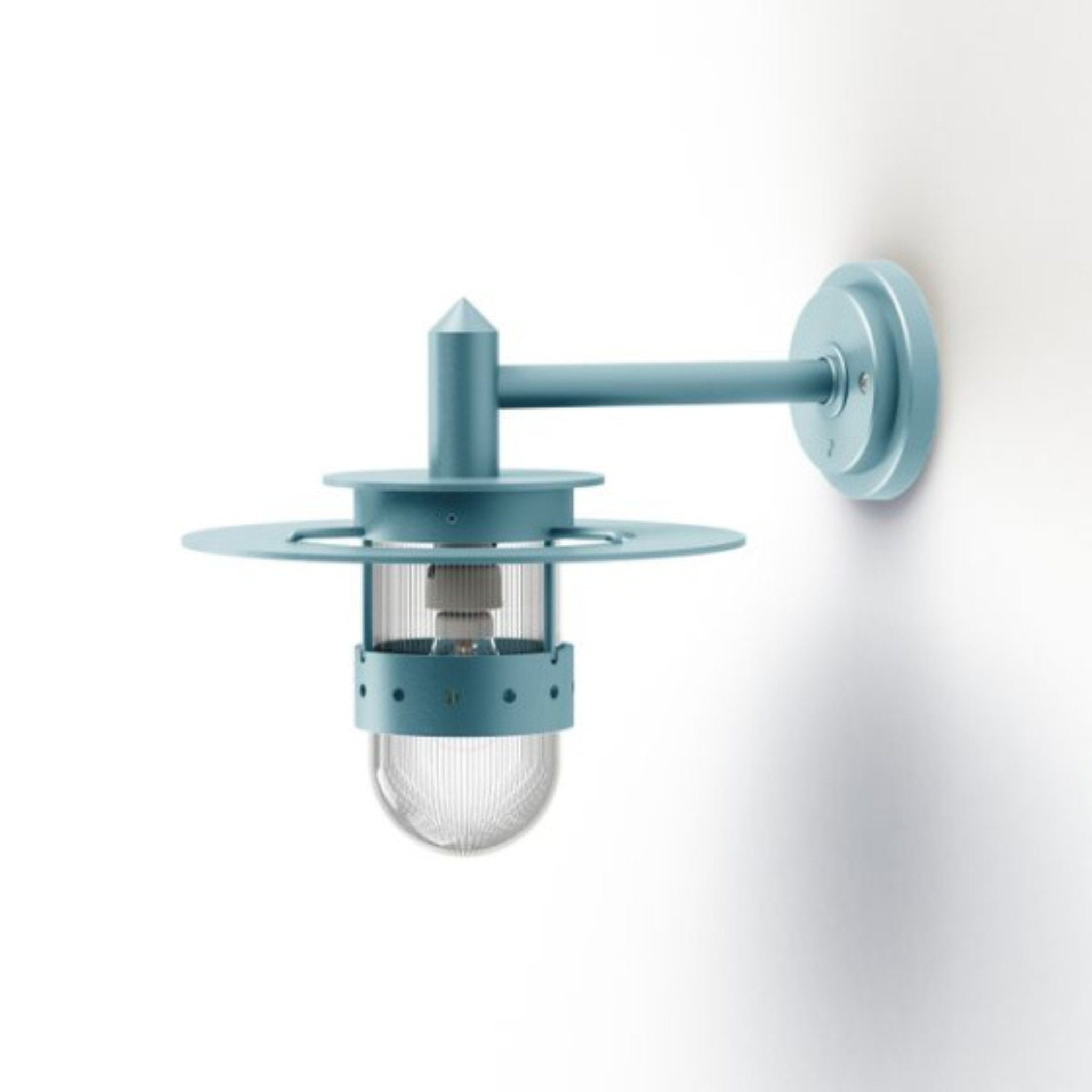 Farmhouse Style Garden Wall Light IP44 - Ribbed Glass | Roger Pradier Kent M2