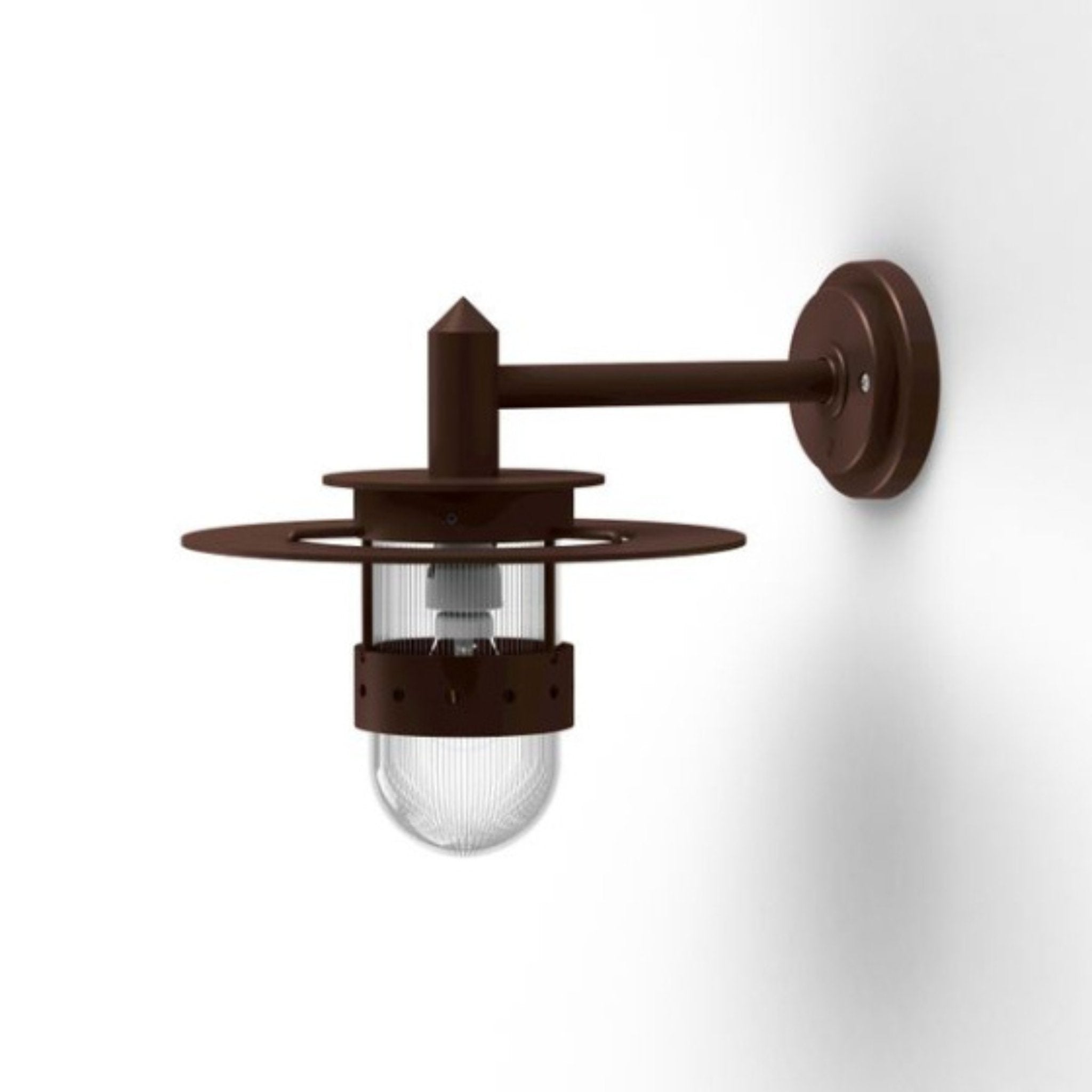 Farmhouse Style Garden Wall Light IP44 - Ribbed Glass | Roger Pradier Kent M2