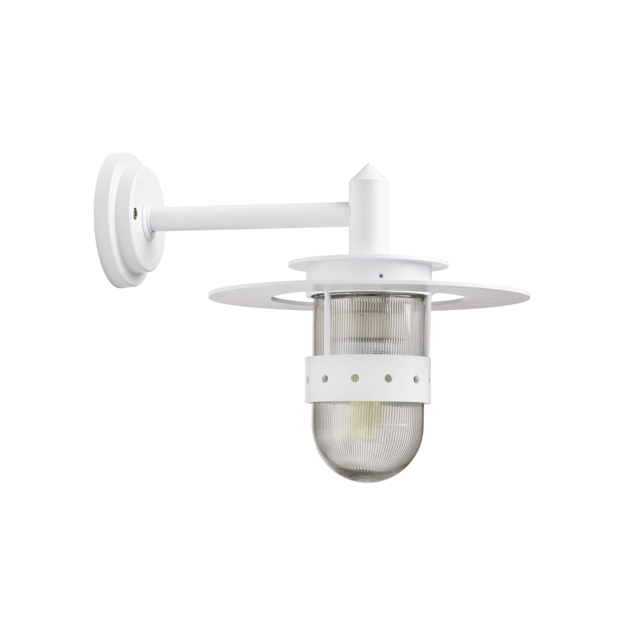 Farmhouse Style Garden Wall Light IP44 - Ribbed Glass | Roger Pradier Kent M2