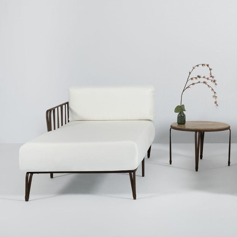 Luxury Bronze Forged Iron Garden Sunlounger | Officina Ciani Marina Art. GF4029BE