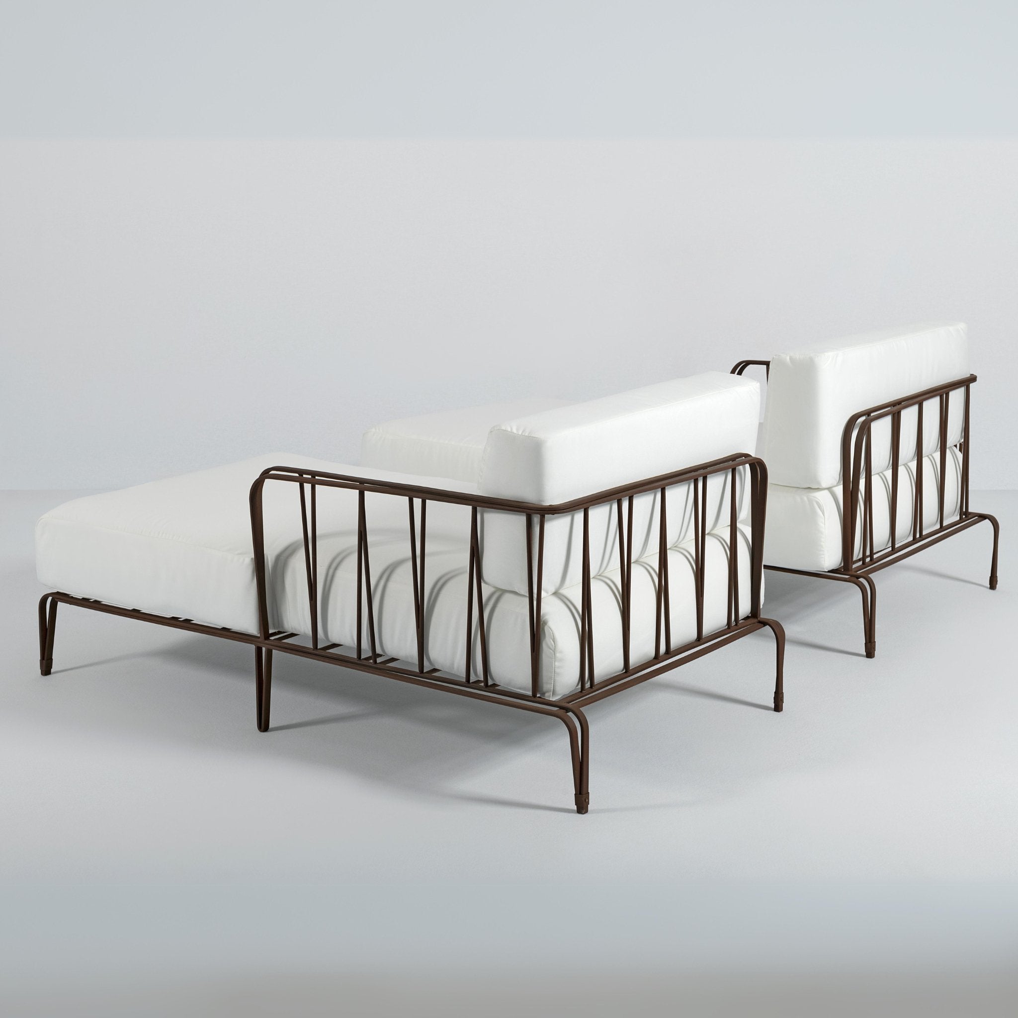Luxury Bronze Forged Iron Garden Sunlounger | Officina Ciani Marina Art. GF4029BE
