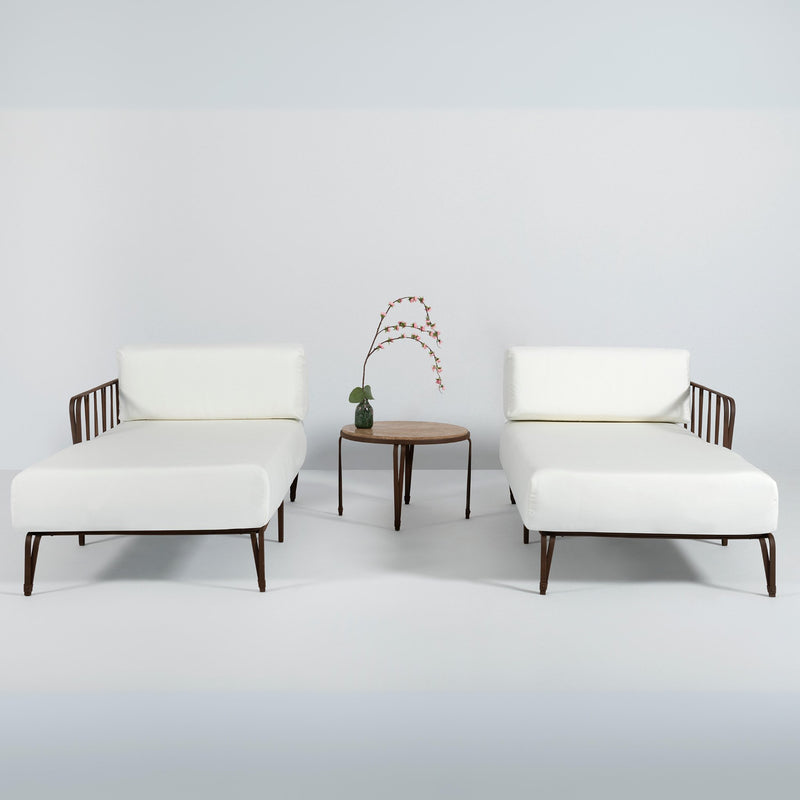 Luxury Bronze Forged Iron Garden Sunlounger | Officina Ciani Marina Art. GF4029BE