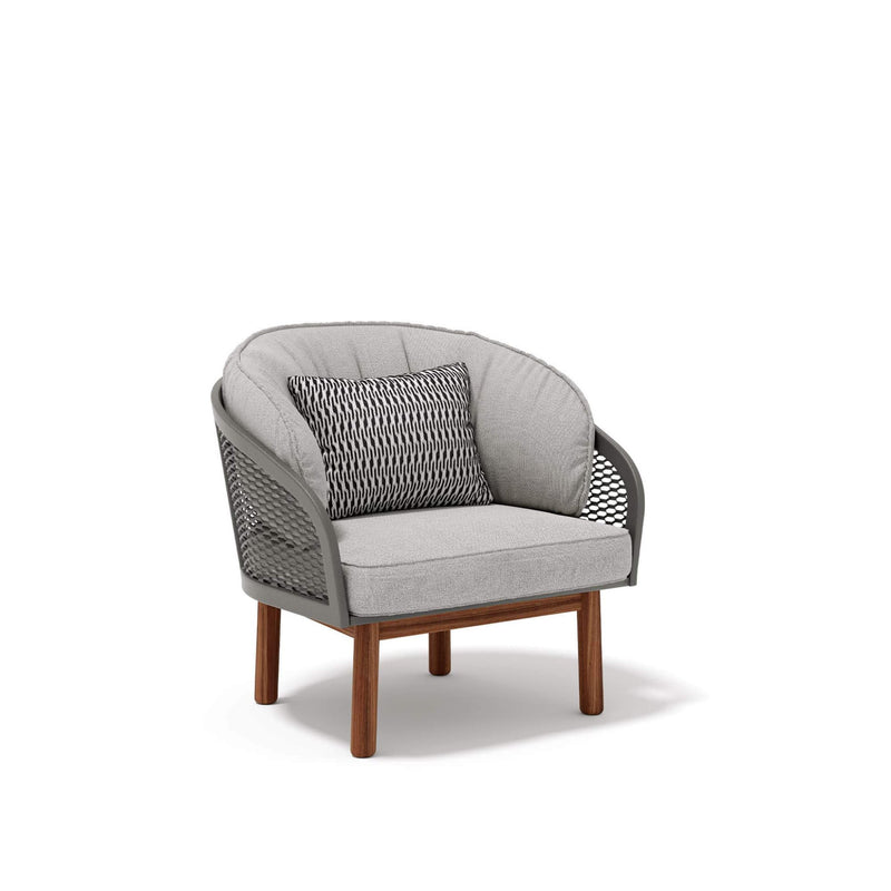 Luxury Metal Patio Armchair With Teak Legs | Cyrano Armchair Atmosphera