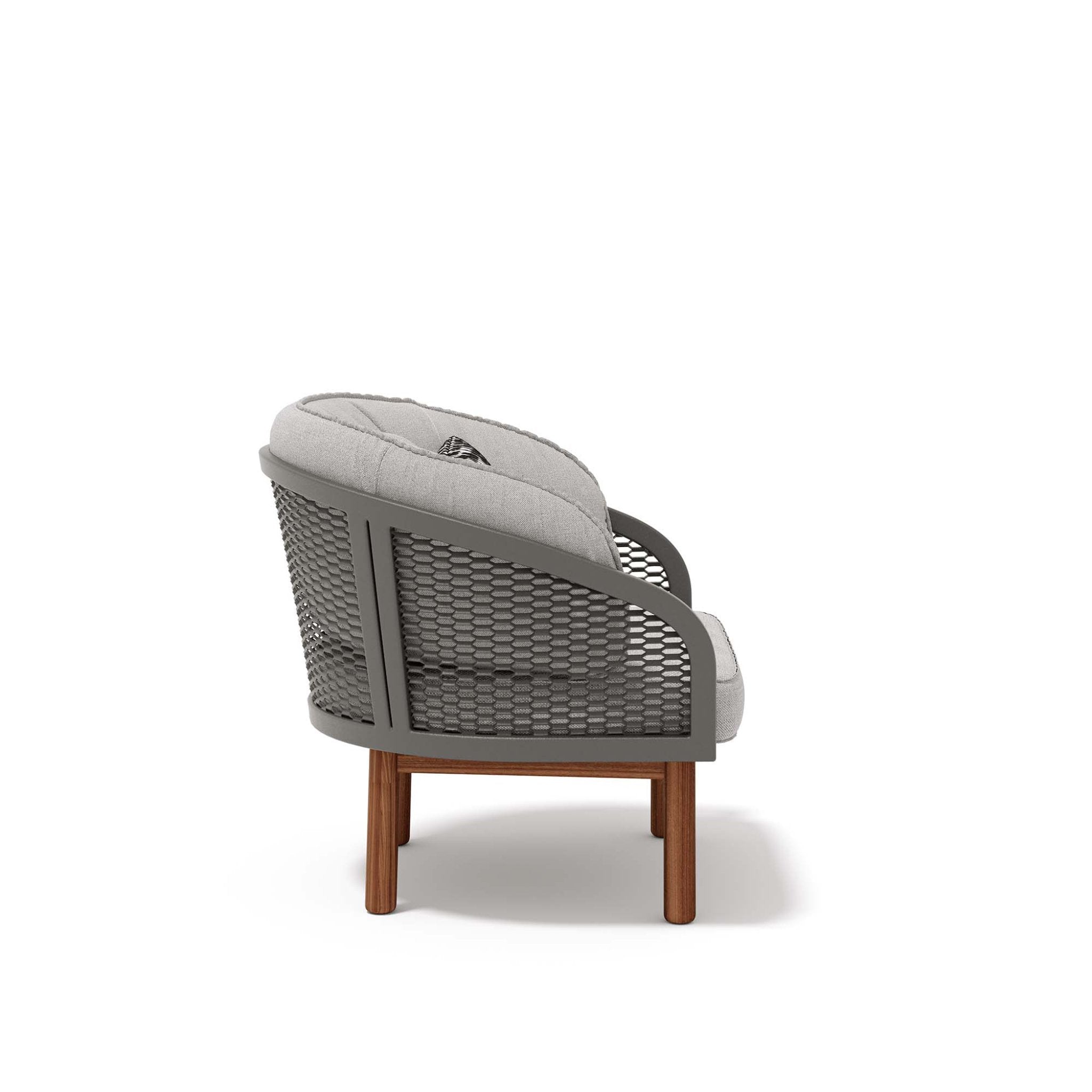 Luxury Metal Patio Armchair With Teak Legs | Cyrano Armchair Atmosphera