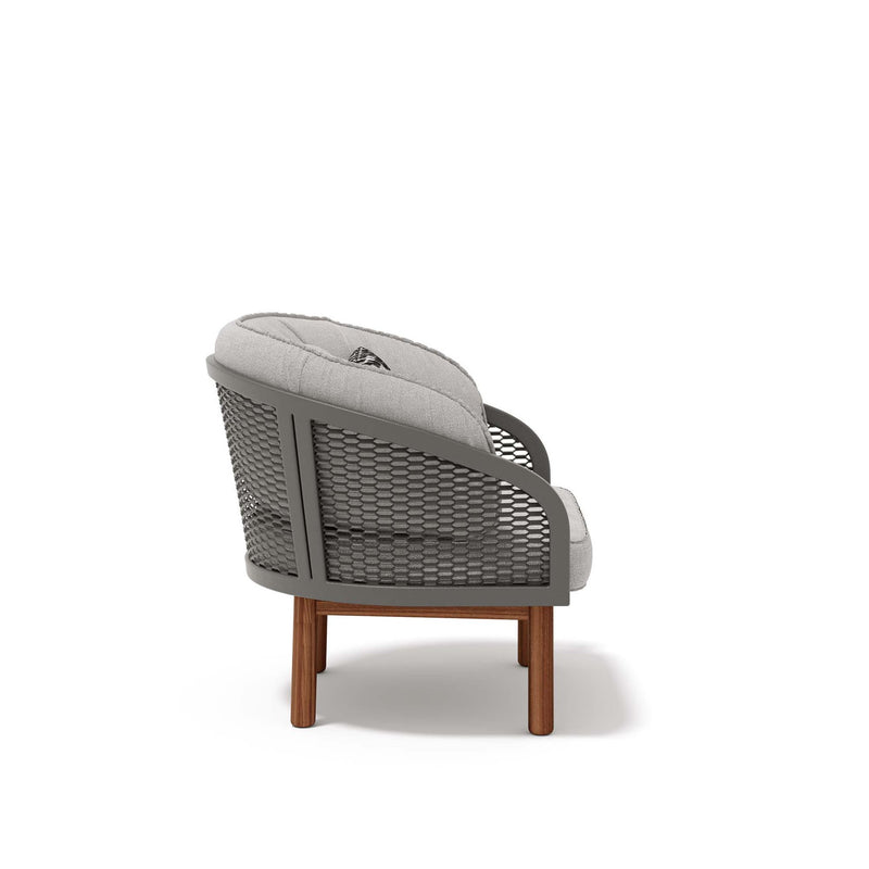 Luxury Metal Patio Armchair With Teak Legs | Cyrano Armchair Atmosphera