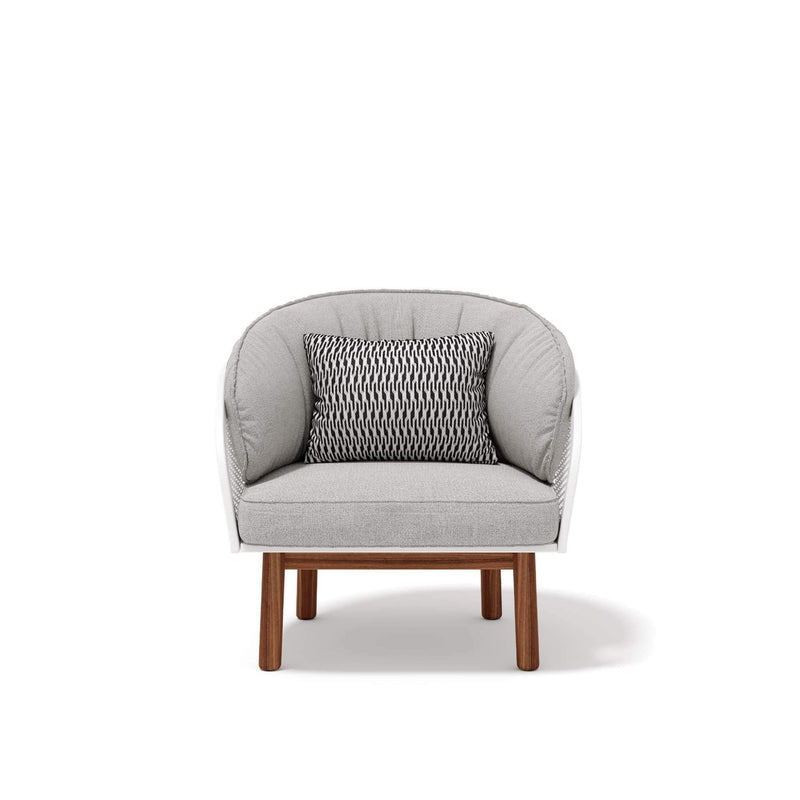 Luxury Metal Patio Armchair With Teak Legs | Cyrano Armchair Atmosphera