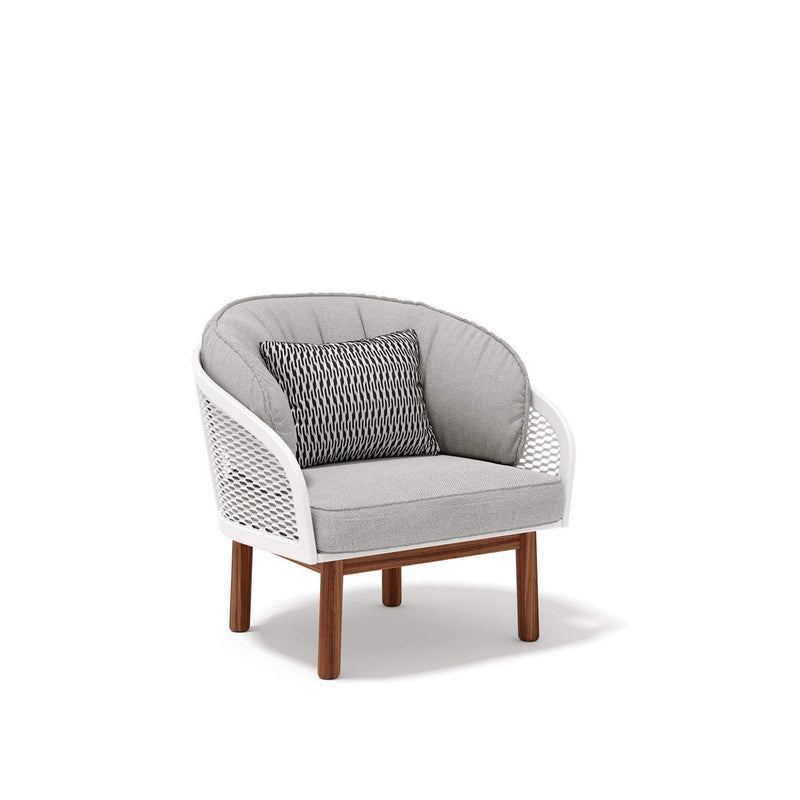 Luxury Metal Patio Armchair With Teak Legs | Cyrano Armchair Atmosphera