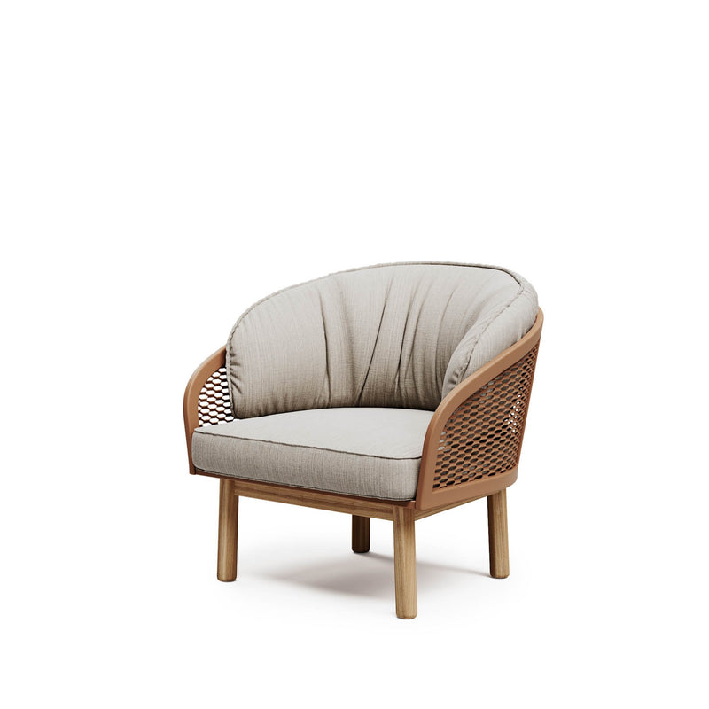 Luxury Metal Patio Armchair With Teak Legs | Cyrano Armchair Atmosphera