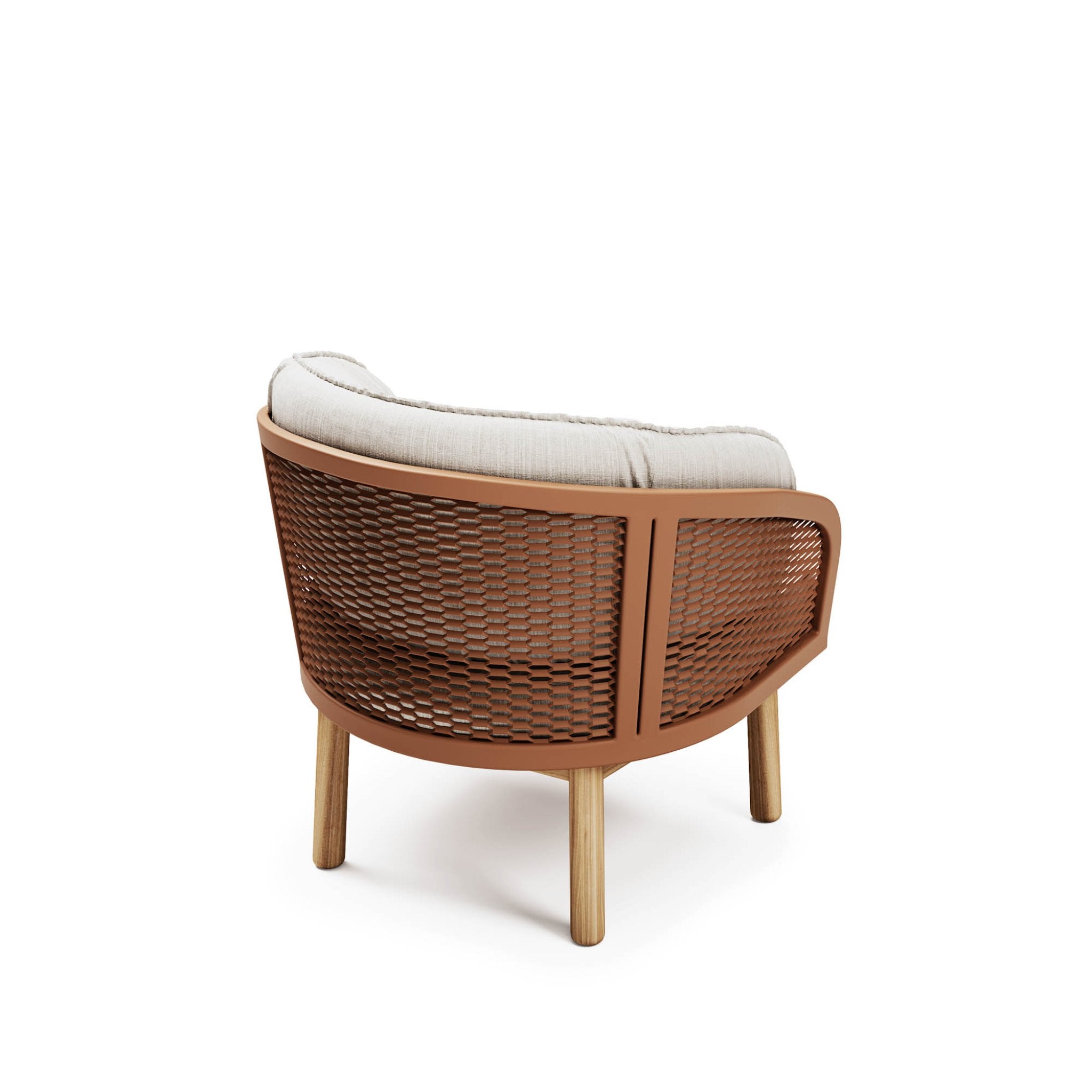 Luxury Metal Patio Armchair With Teak Legs | Cyrano Armchair Atmosphera
